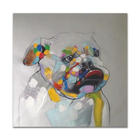 Painting of Animals by Pug Dog Kawaii