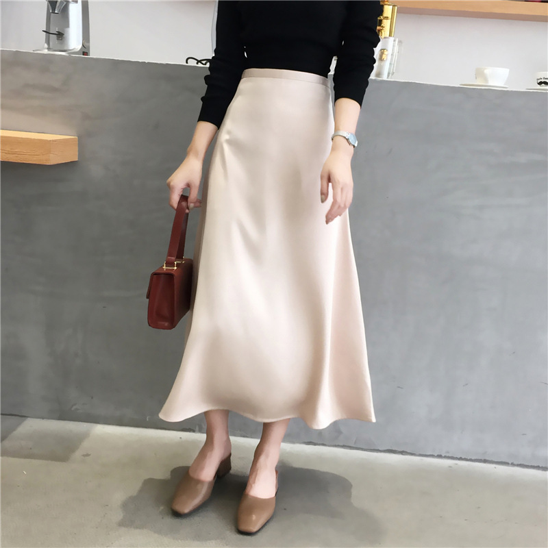 Retro high waist slim skirt