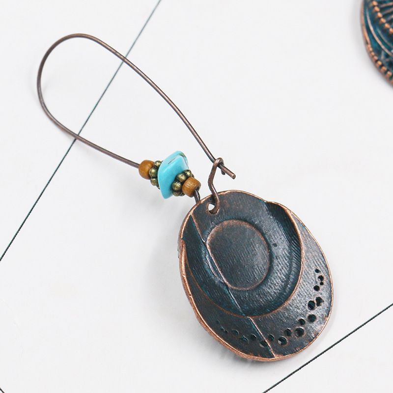 Alloy inlaid turquoise earrings