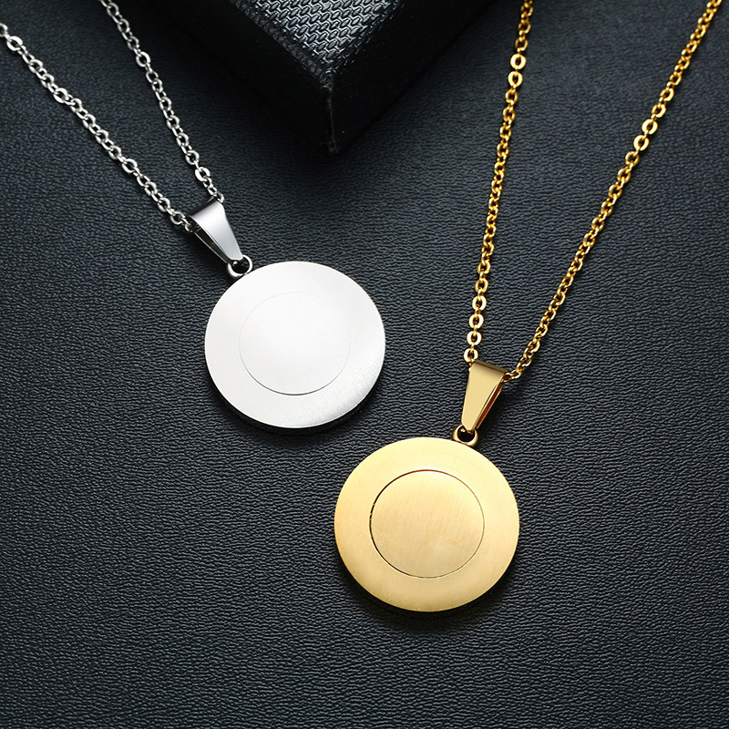 Titanium Steel Zircon Silver Golden Necklace