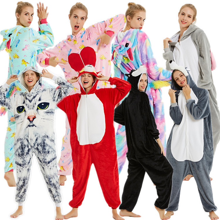Female cartoon one-piece pajamas