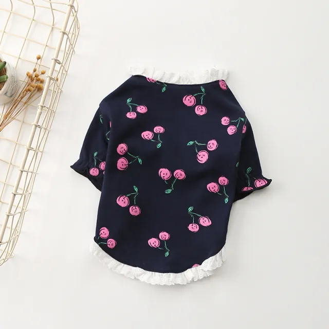 Dog clothes cotton stretch T shirt Blue - Shop at LoveMi