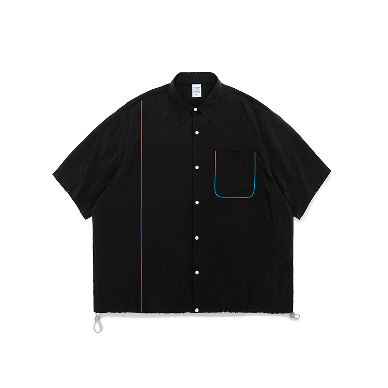 Fluorescent edge tooling, quick-drying, loose windbreaker, shirt, shorts suit