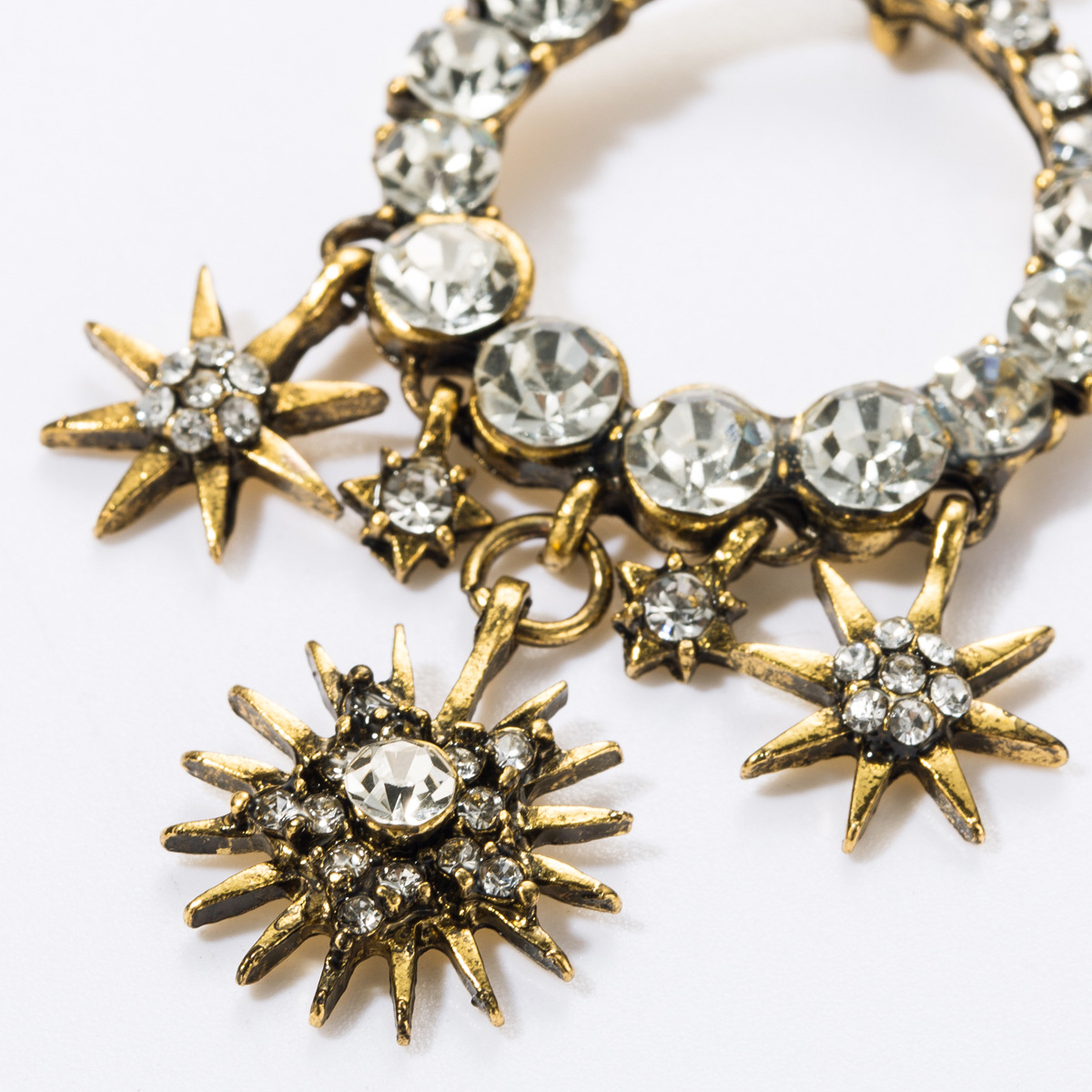 Multi-layer star earrings with alloy diamonds and rhinestones