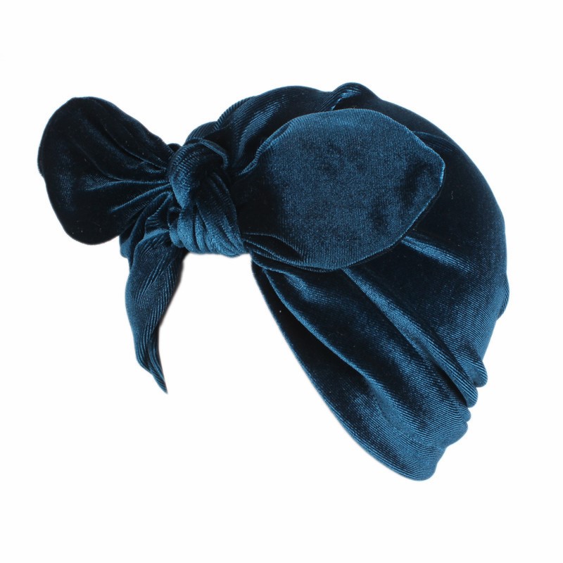 New rabbit ears velvet turban hat