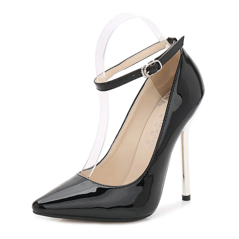 Professional pointed plus-size high heels - Black