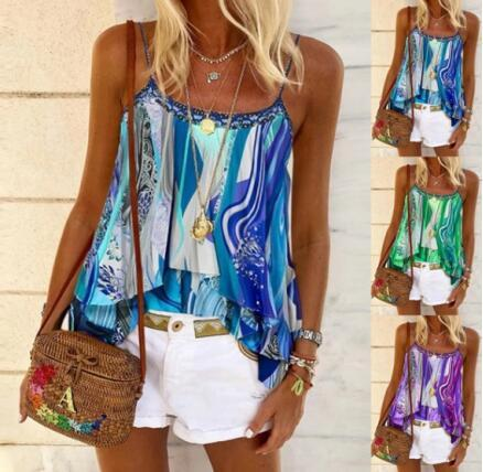 Deep V print camisole