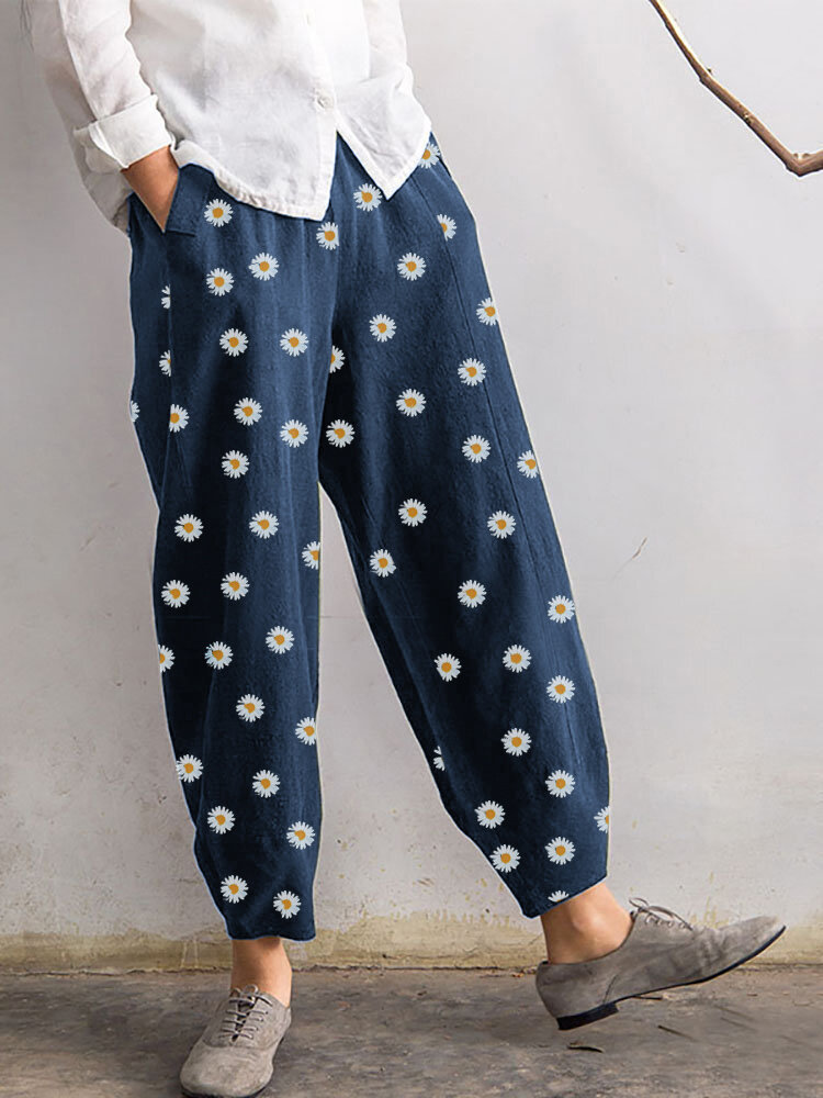 Daisy print pants Blue - Shop at LoveMi