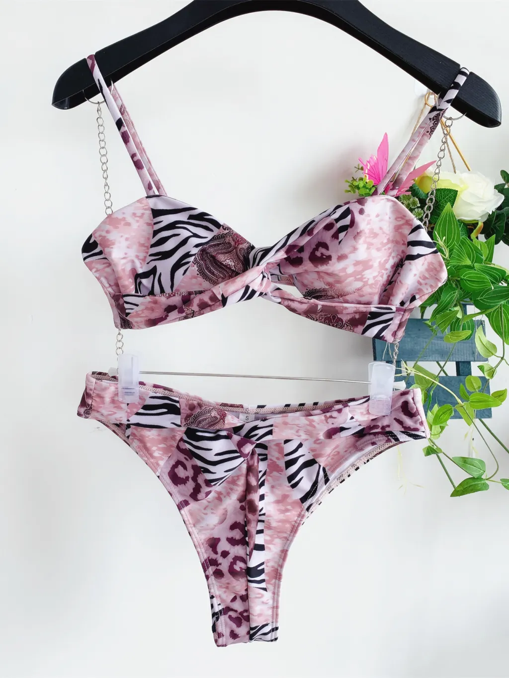 Printed bikini stripe swimsuit - Printing-M