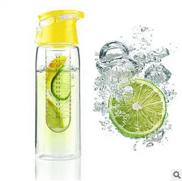 Water bottle outdoor sports lemon water cup artifact - Yellow