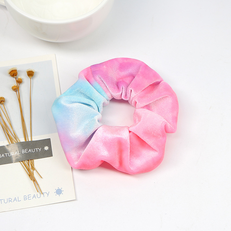 Gradient gold velvet cloth hair ring