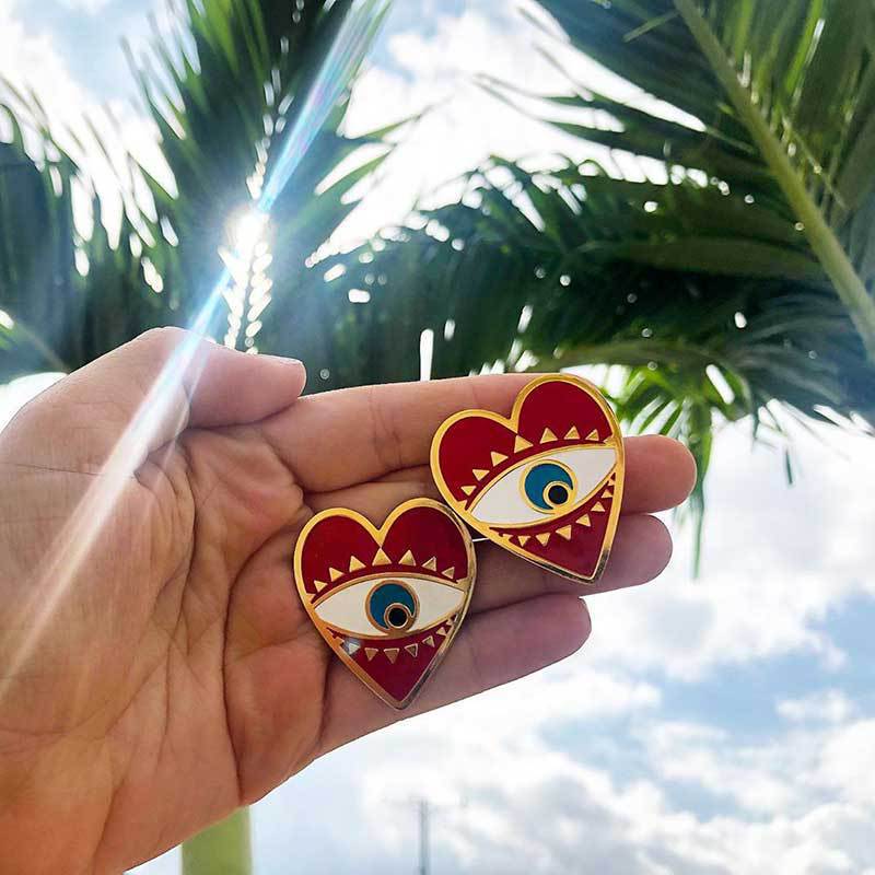 Retro devil eye earrings