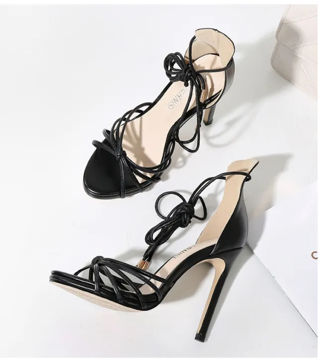 Fashion Sandals With Ankle Straps Black - Shop at LoveMi