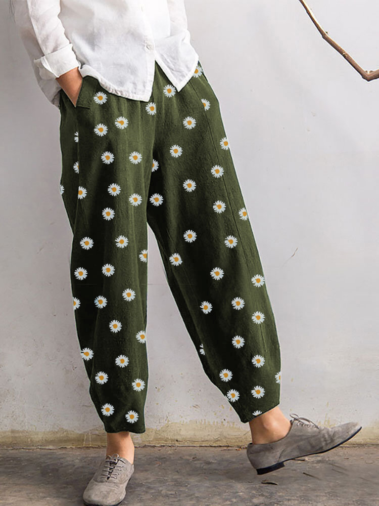 Daisy print pants