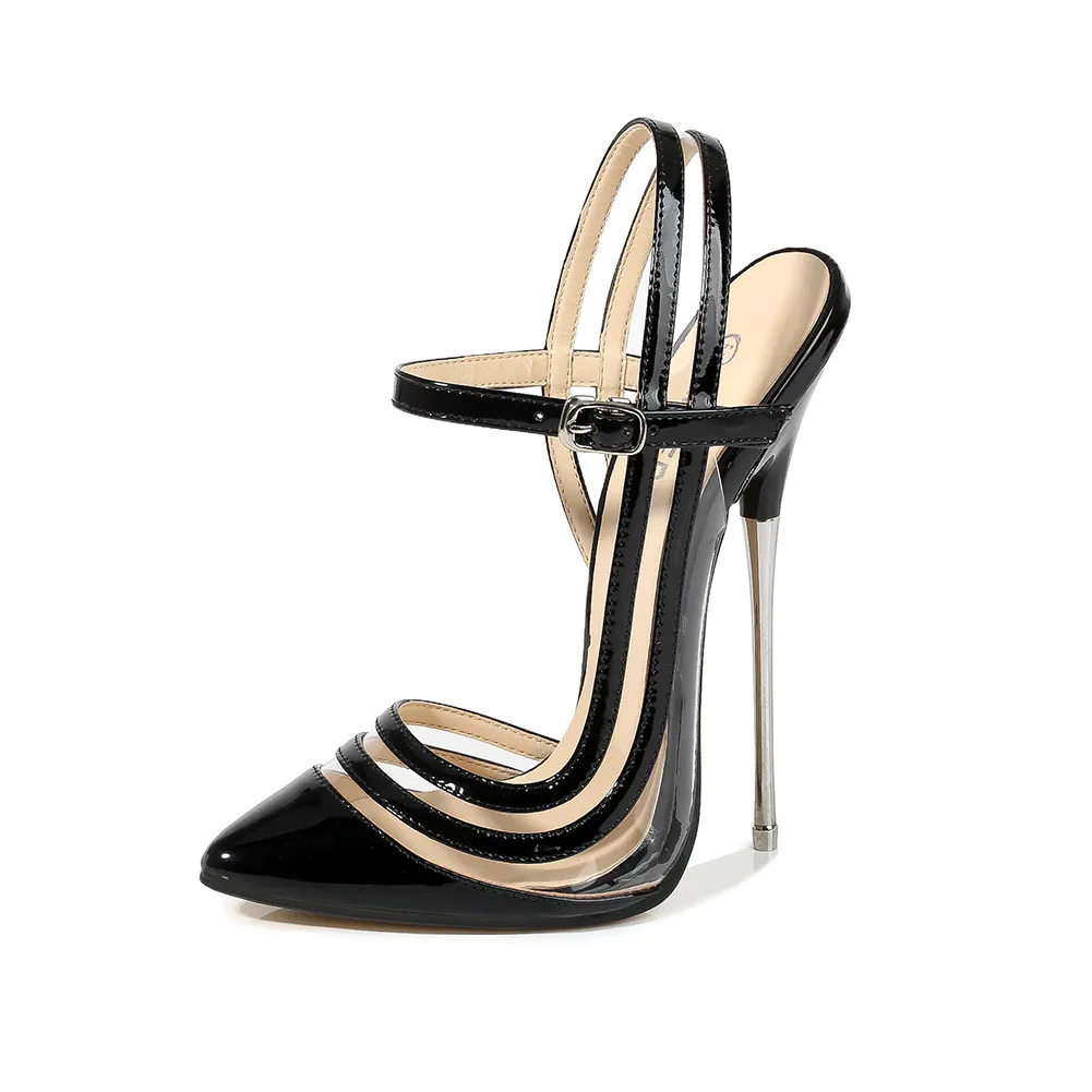 Super High Heel Plus Size Heels - Black