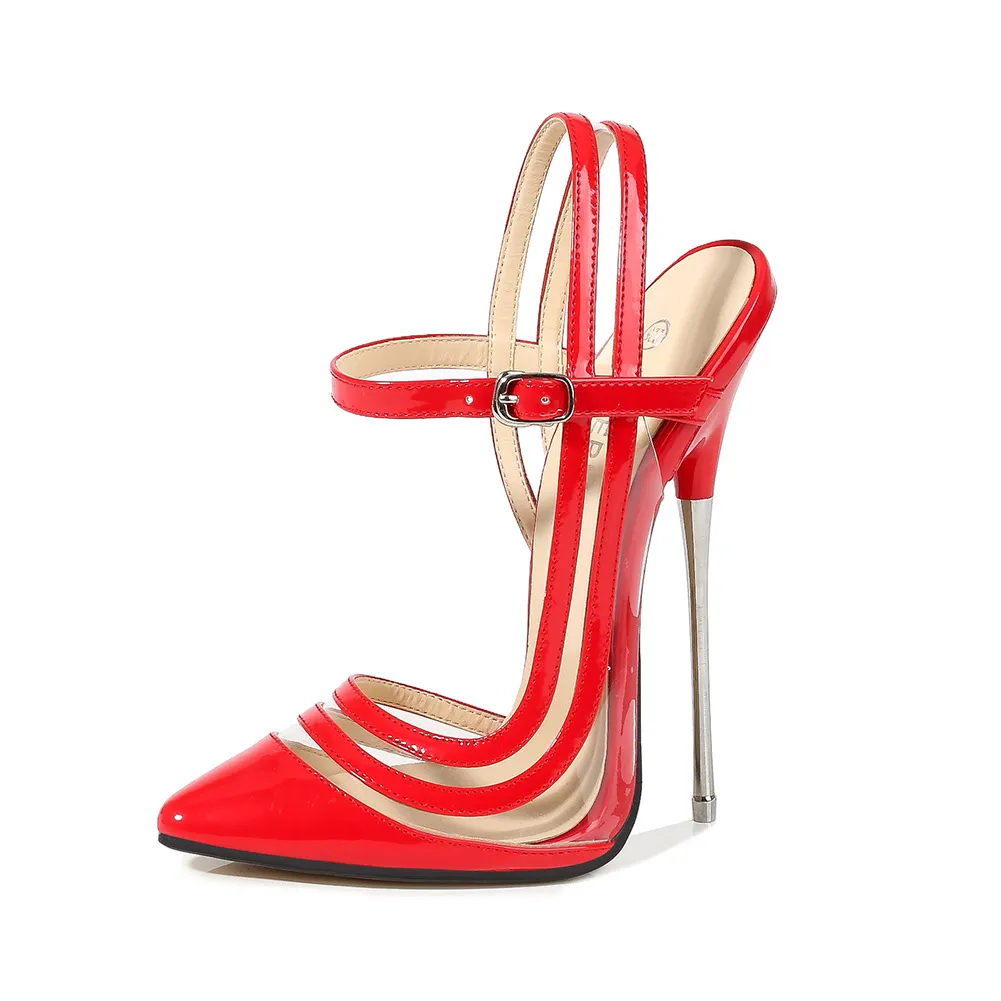 Super High Heel Plus Size Heels - Red