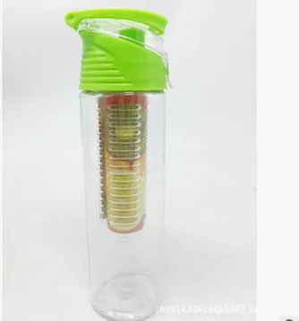 Water bottle outdoor sports lemon water cup artifact - Green