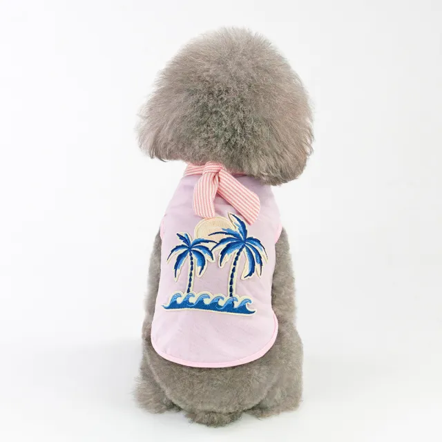 Coconut tree embroidery from pet clothing Pink - Shop at LoveMi