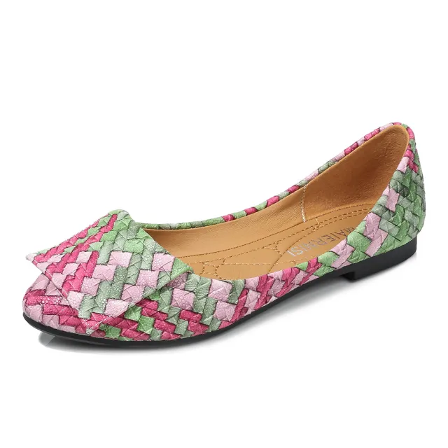 Flat shoes shallow mouth women's shoes Green - Shop at LoveMi