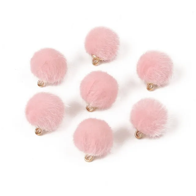 Fabric Hair Ball Bead Pendant Pink - Shop at LoveMi