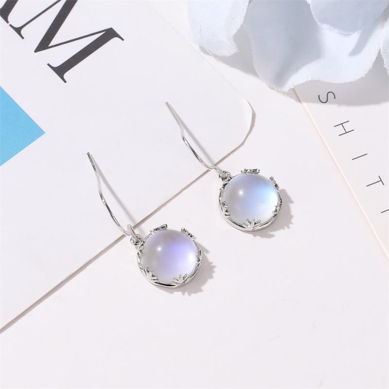 Sweet round blue gradient earrings