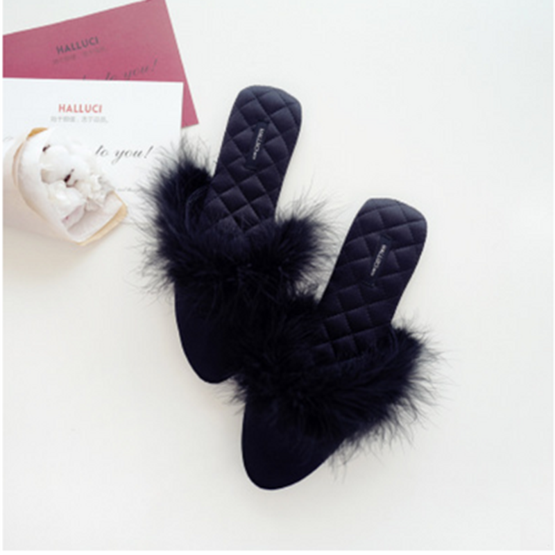 Fashionable household indoor slipper female Black - Shop at LoveMi