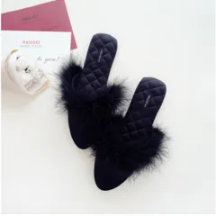 Fashionable household indoor slipper female - Black - View 1