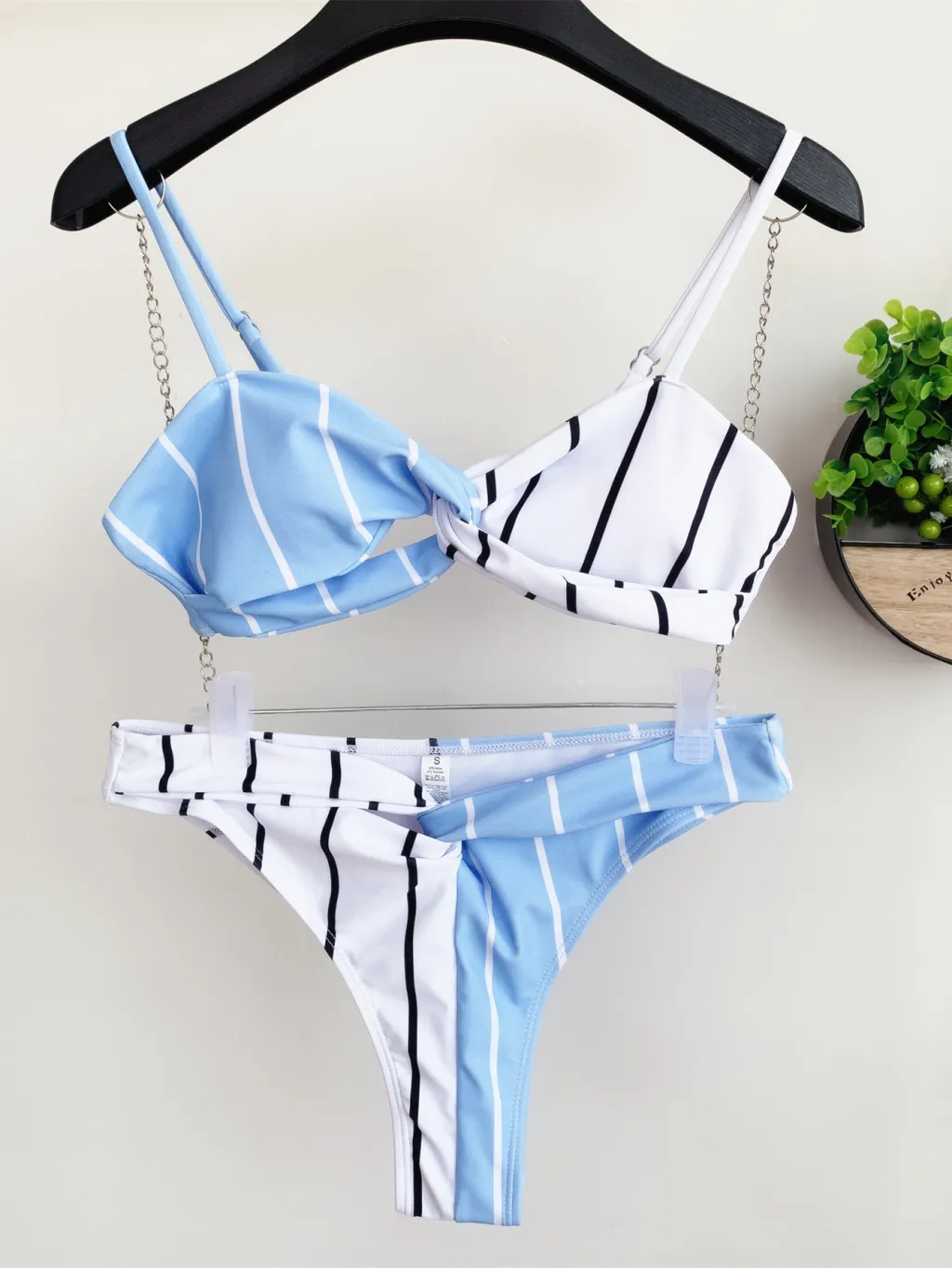 Printed bikini stripe swimsuit - Stripe