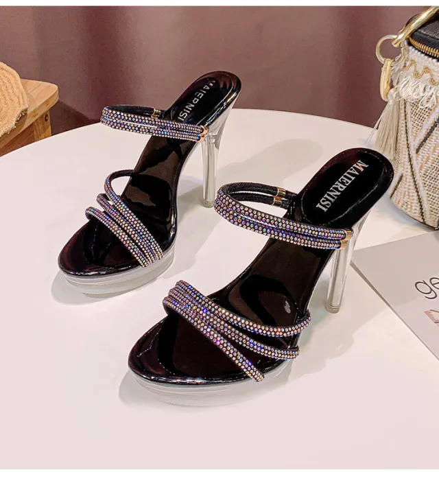 Color diamond fabric high heel women's cool Black - Shop at LoveMi