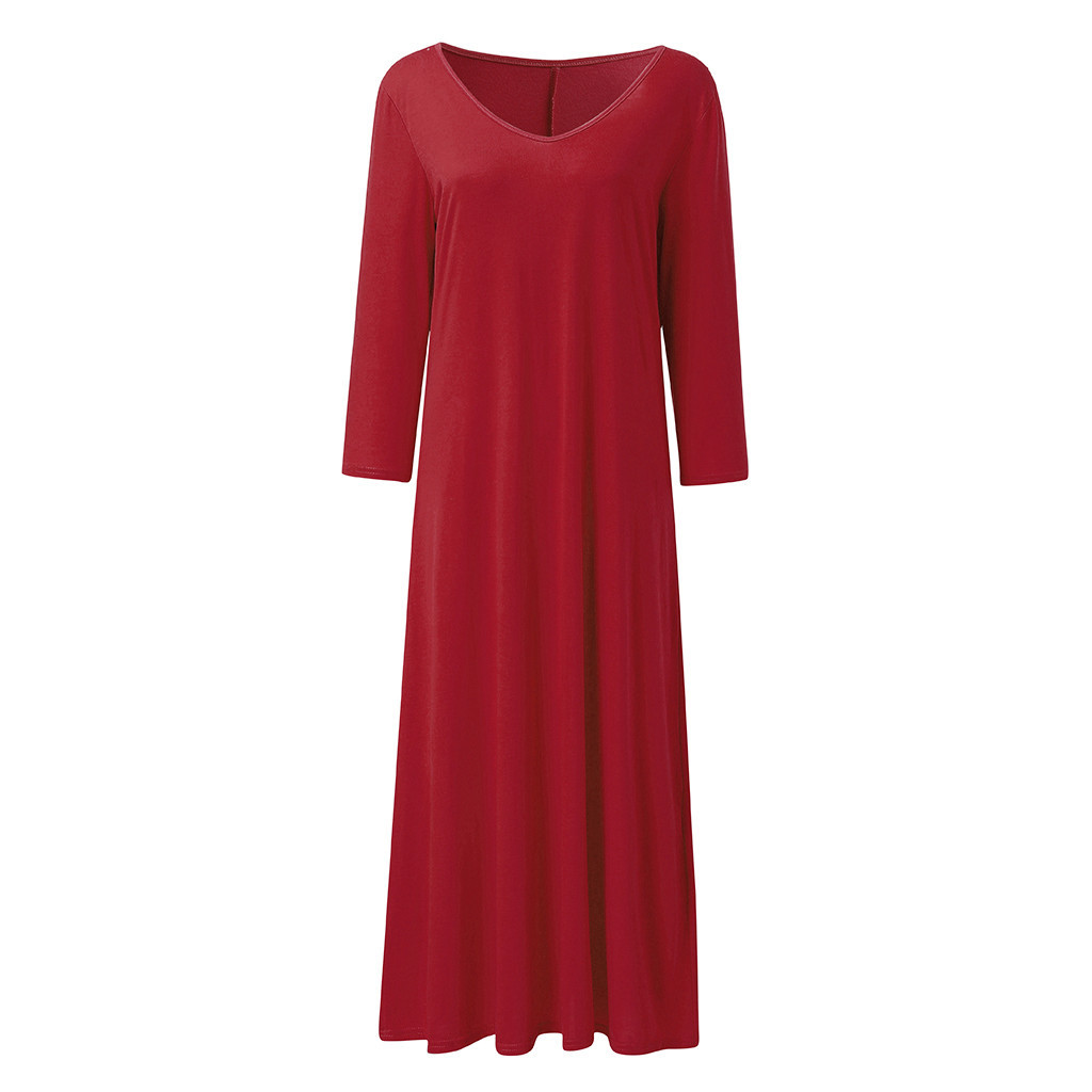 V-neck long sleeve dress - Picture 6 of 7