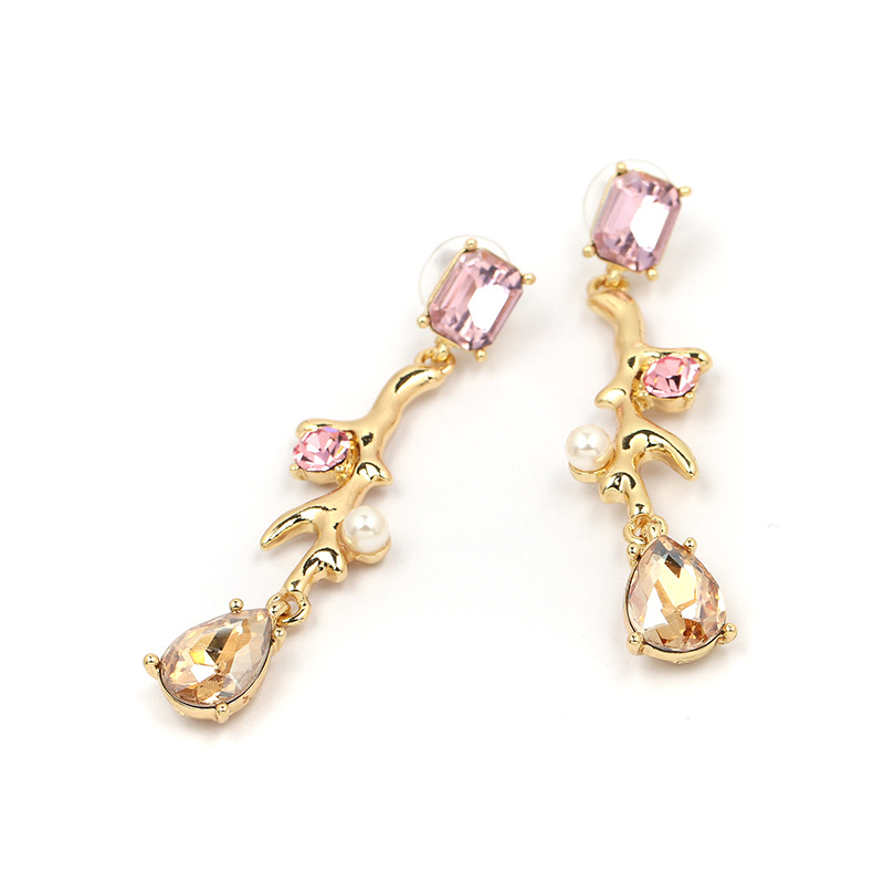 Alloy diamond earrings