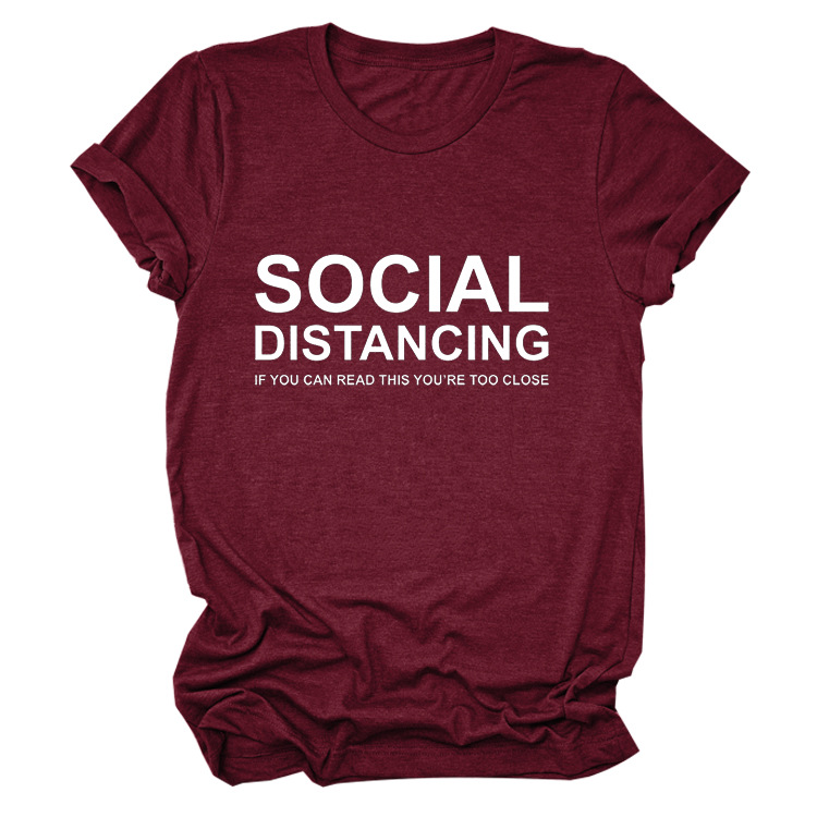 SOCIAL DISTANCING letter T-shirt