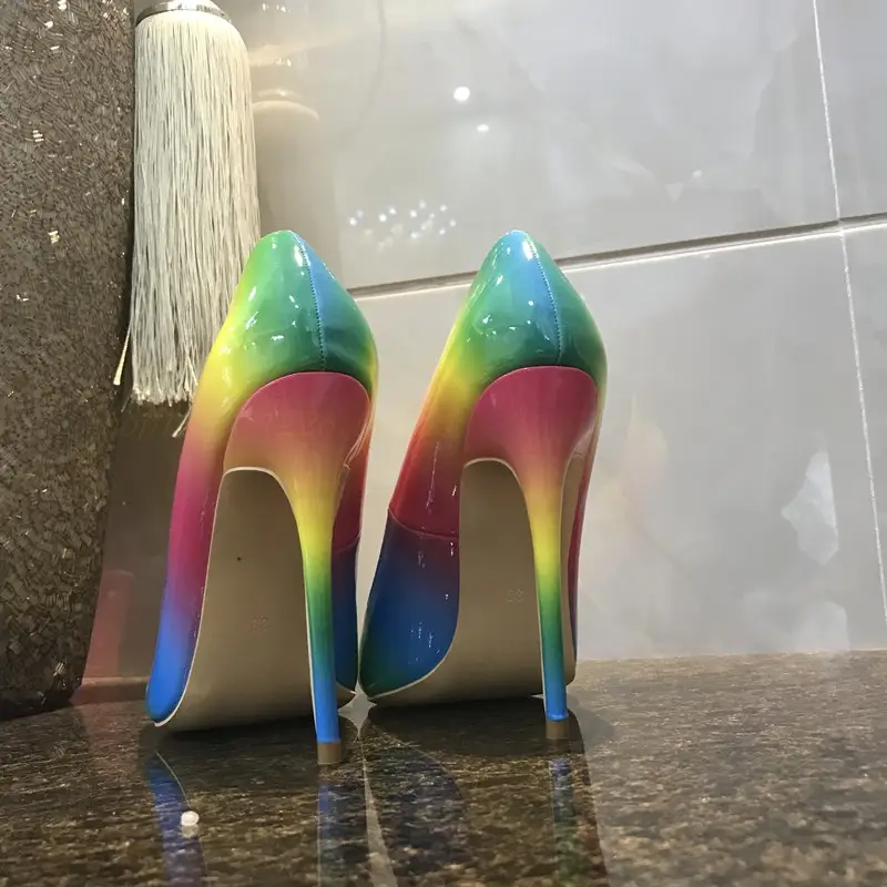 Rainbow super high heels