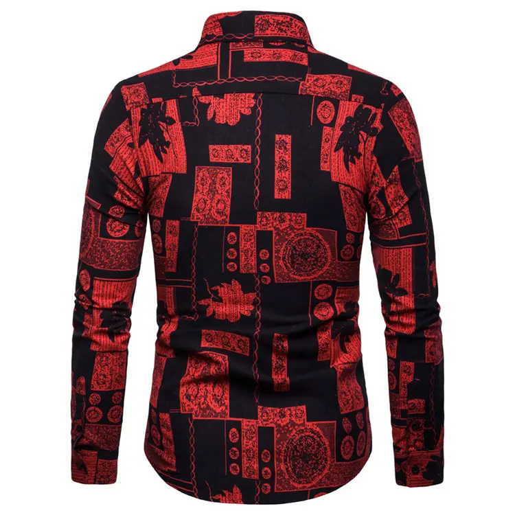 Printed long-sleeved shirt