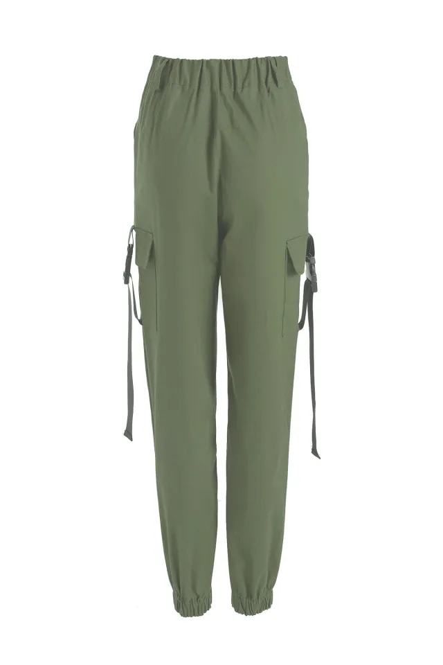 Streamer bag buckle casual pants overalls Army Green - Shop at LoveMi