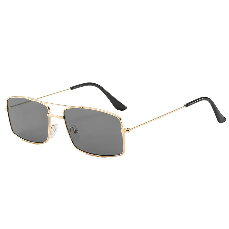 Retro square double beam glasses - Grey