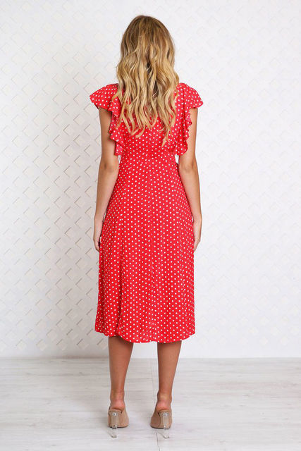 Printed lace ruffle dress