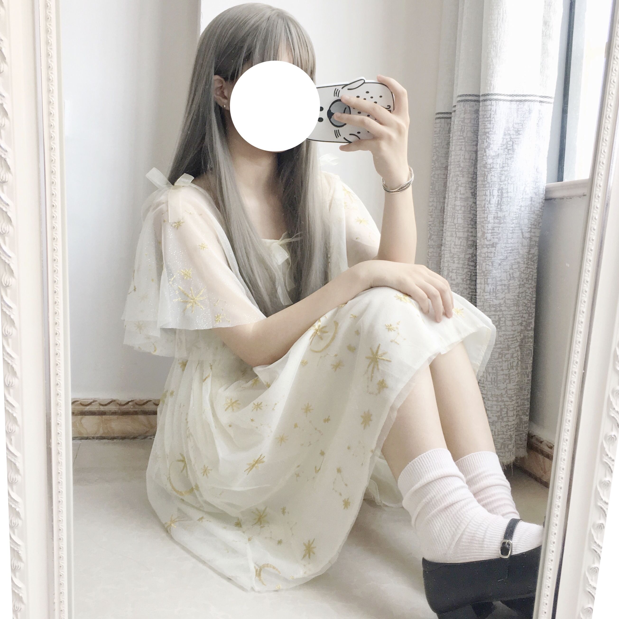 Starry sky mesh dress cute loli daily dress