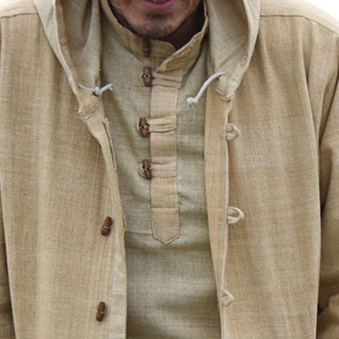 Men's ethnic style hooded long sleeve casual jacket