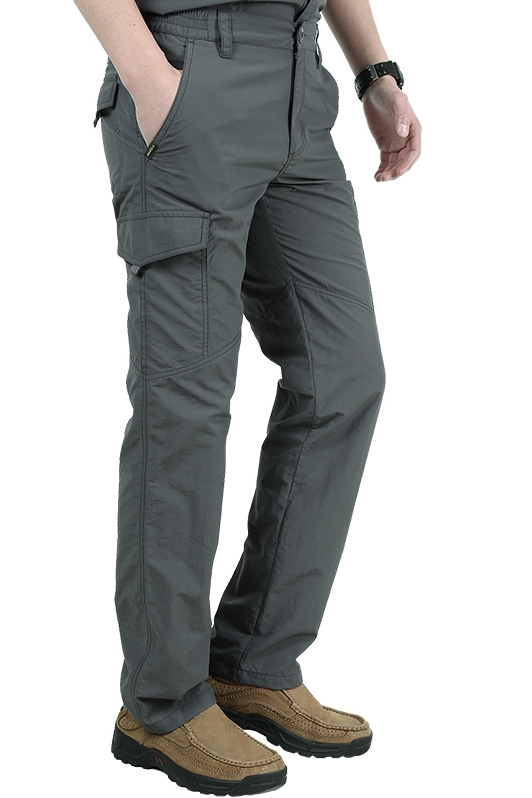 Men's straight tube mid waist elastic pants