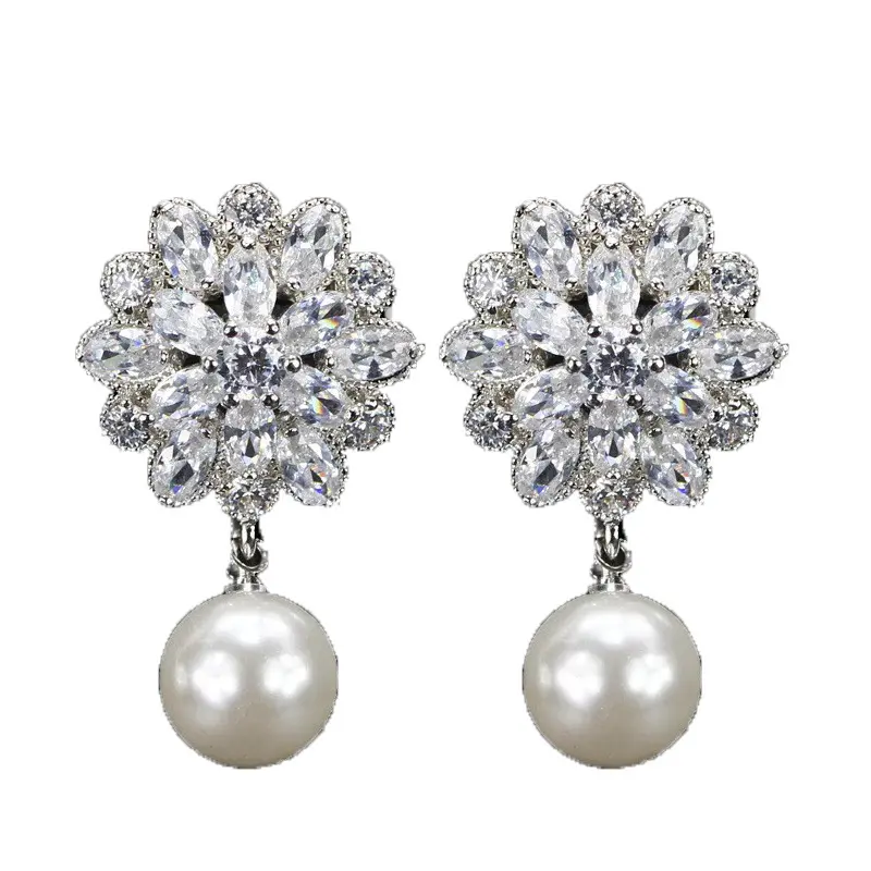 Ice prism micro-set zircon earrings