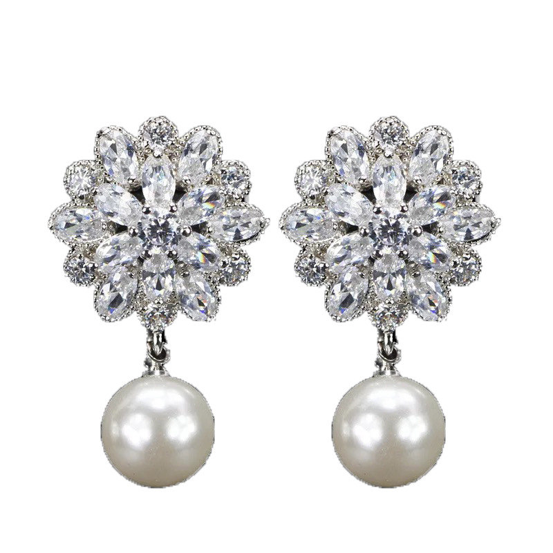 Ice prism micro-set zircon earrings — foto 3