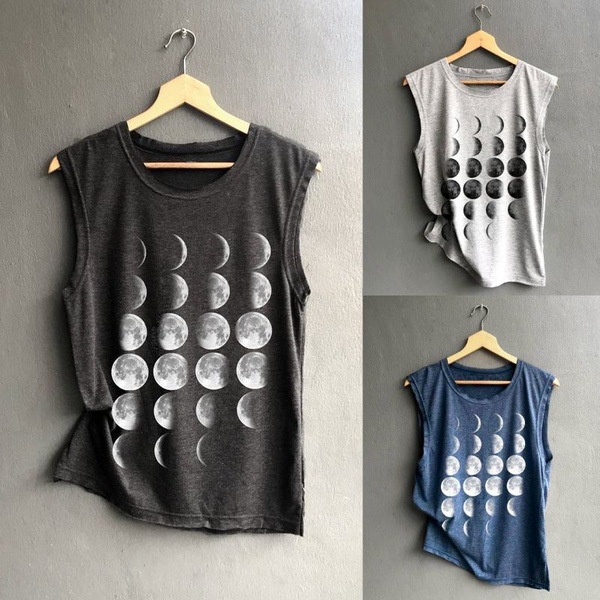 New gradient moon print vest