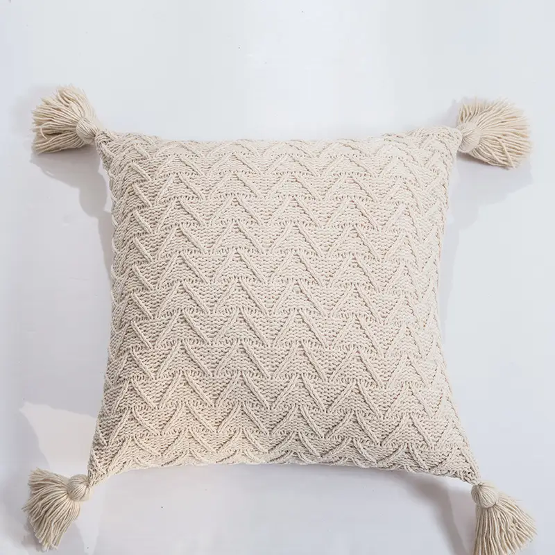Solid color knitted pillowcase