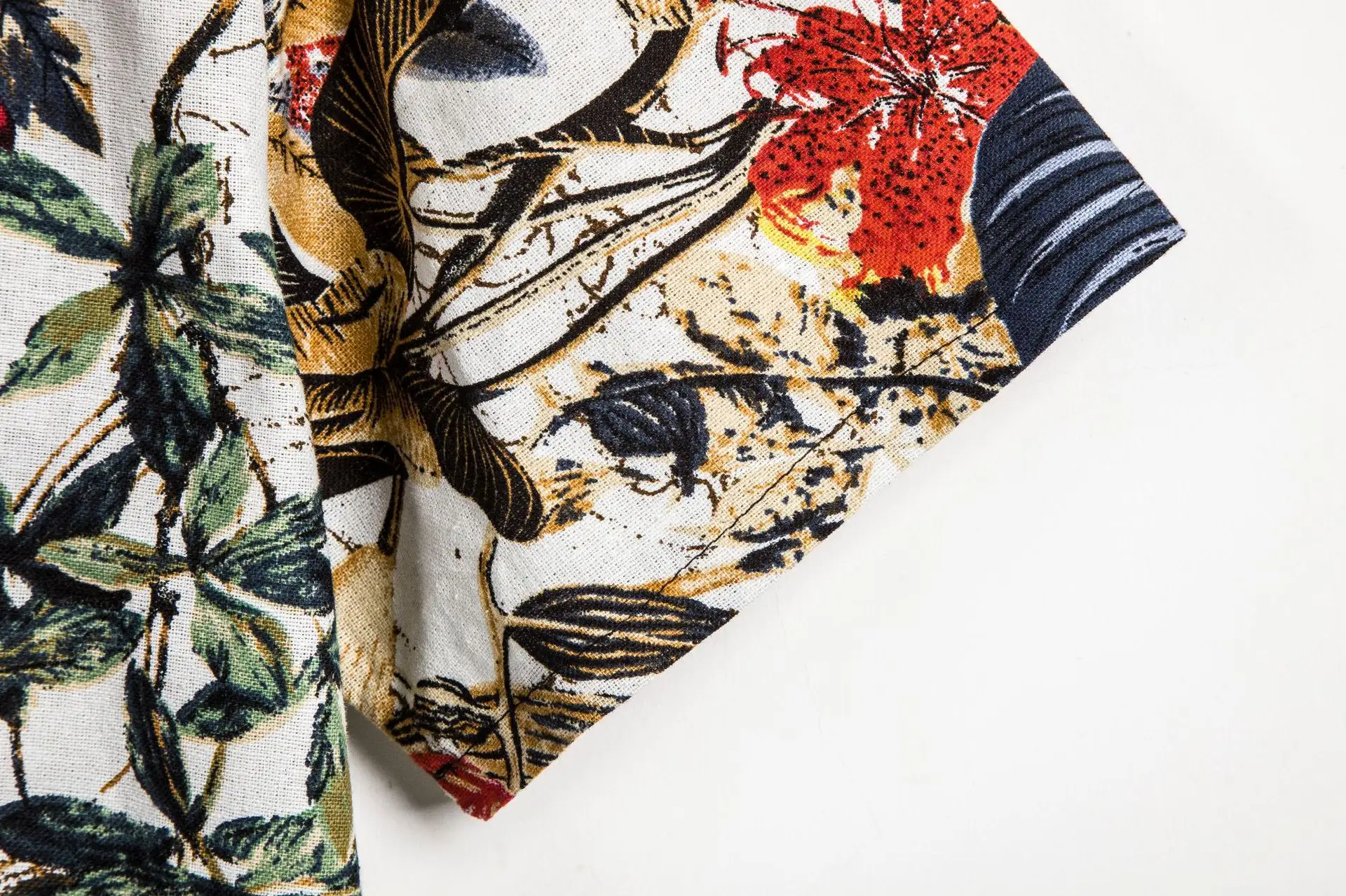 Slim shirt men contrast color printing