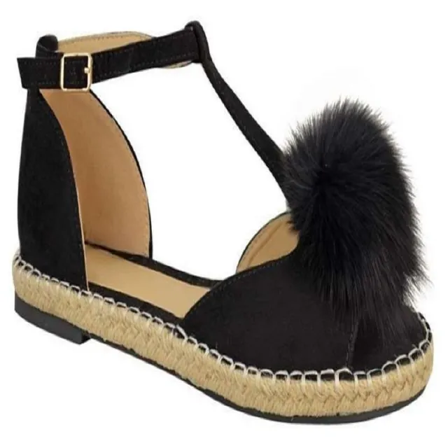 Hairball espadrilles flat sandals Black - Shop at LoveMi