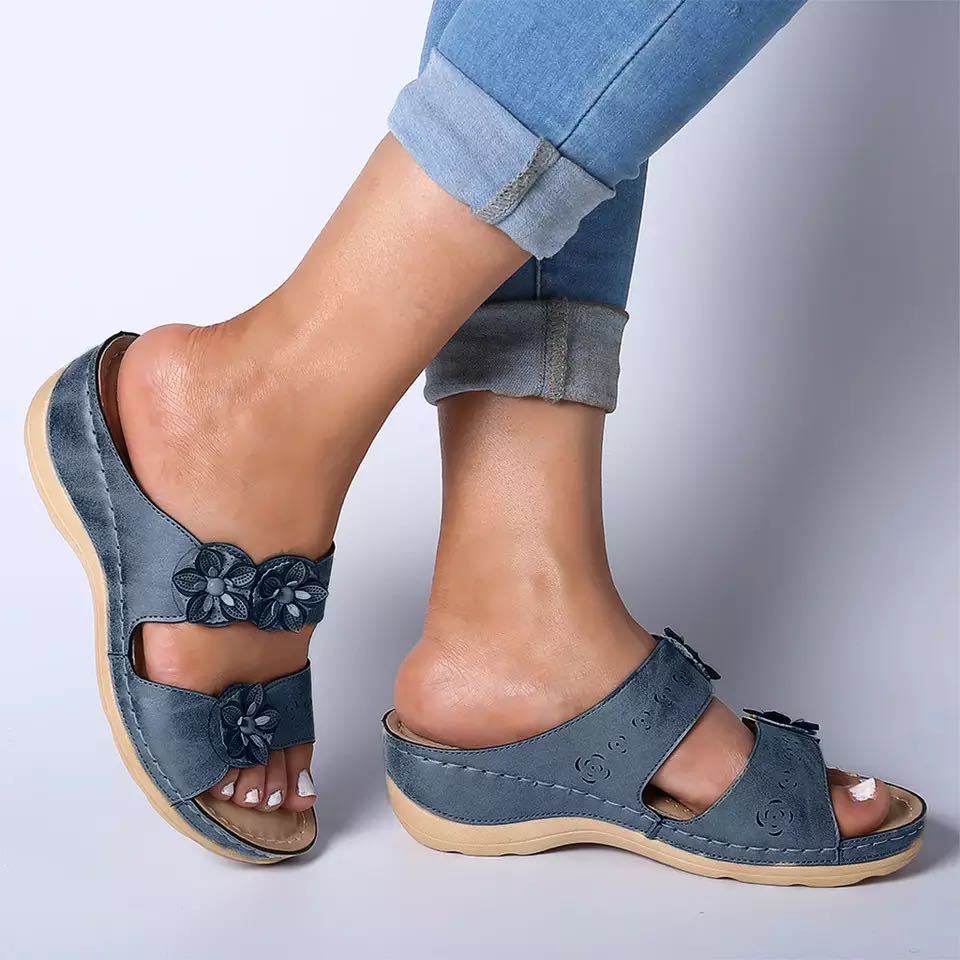 Handmade retro flower casual female sandals