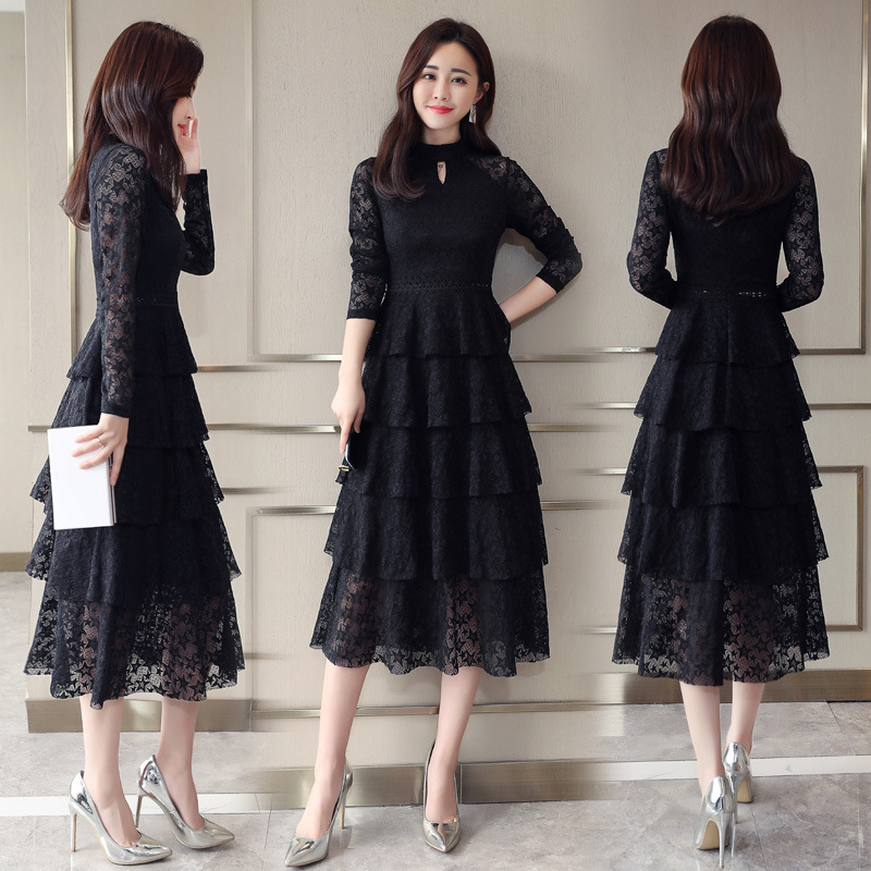 Lace dress Slim cake skirt