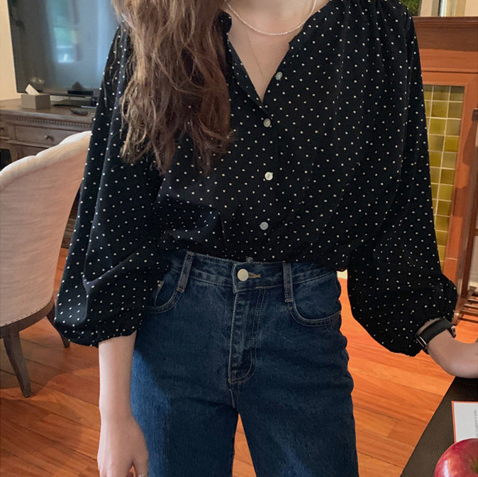 Retro polka dot shirt