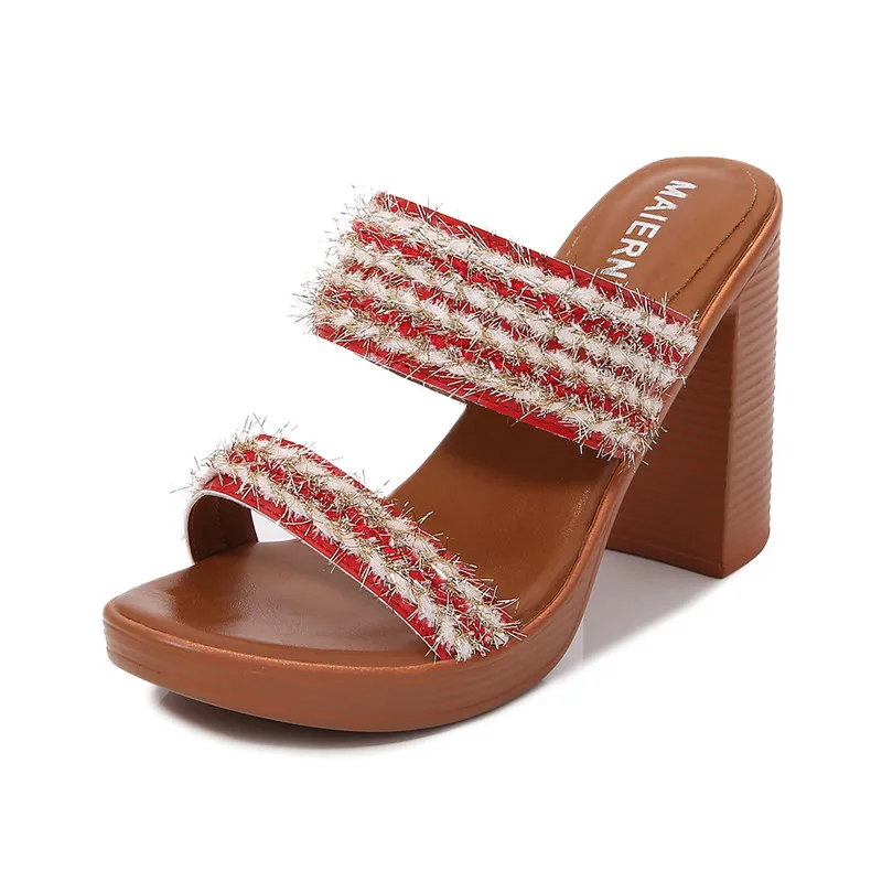 Women's low back sandals - Red